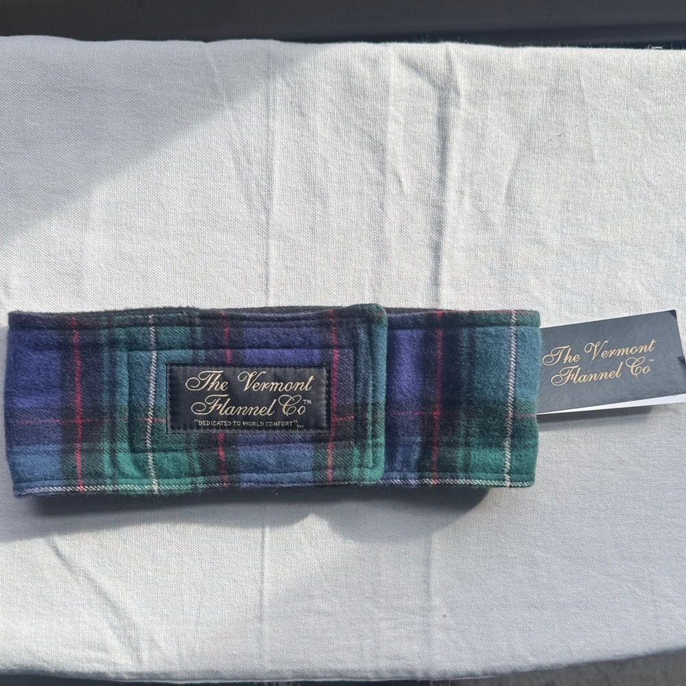 Vermont Flannel Women's Plaid Headband - Green and Blue